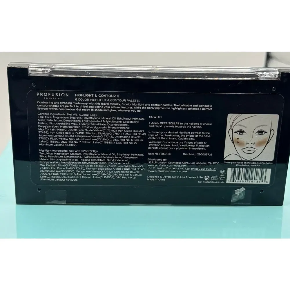 Profusion Cosmetics Highlight & Contour II 6-Color Face Palette Shades Sealed